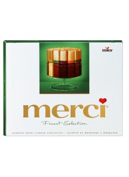 Набор шоколадных конфет Merci ассорти с миндалем 4 вида шоколада оптом