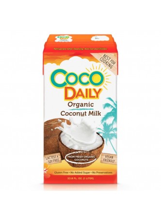 Кокосовое молоко 61% мякоти, 17-19%жирн 1л х 12шт tetra-pak CocoDaily Филиппины (КОД 45036) (+18°С) оптом