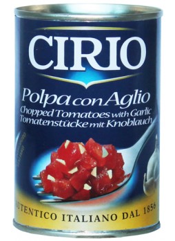 Томаты Cirio очищенные резаные с чесноком Polpa con Aglio (36160) 400гр. оптом
