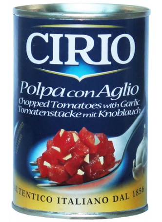 Томаты Cirio очищенные резаные с чесноком Polpa con Aglio (36160) 400гр. оптом